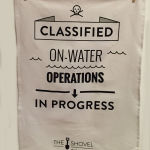 On water operations tea towel