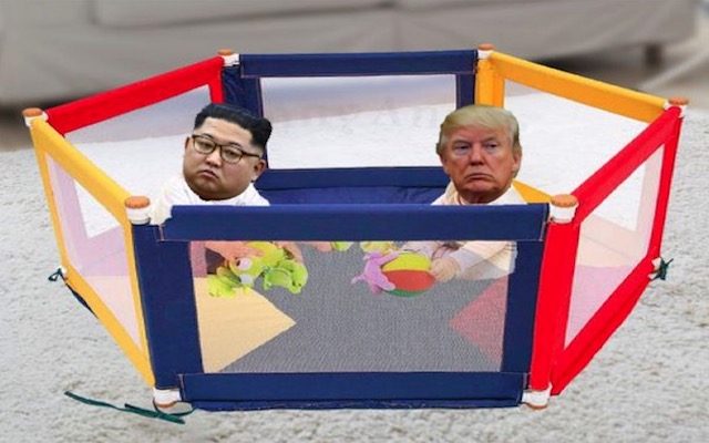 trump and kim playing